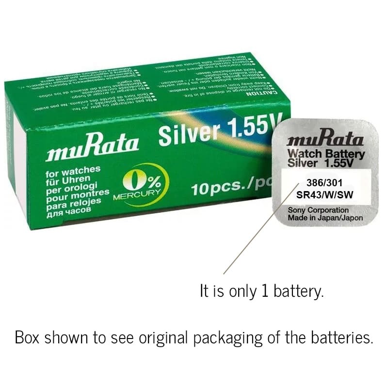 Murata/Sony 386/301 batteries for quartz watches with silver oxides 1.55 volts - Image 3