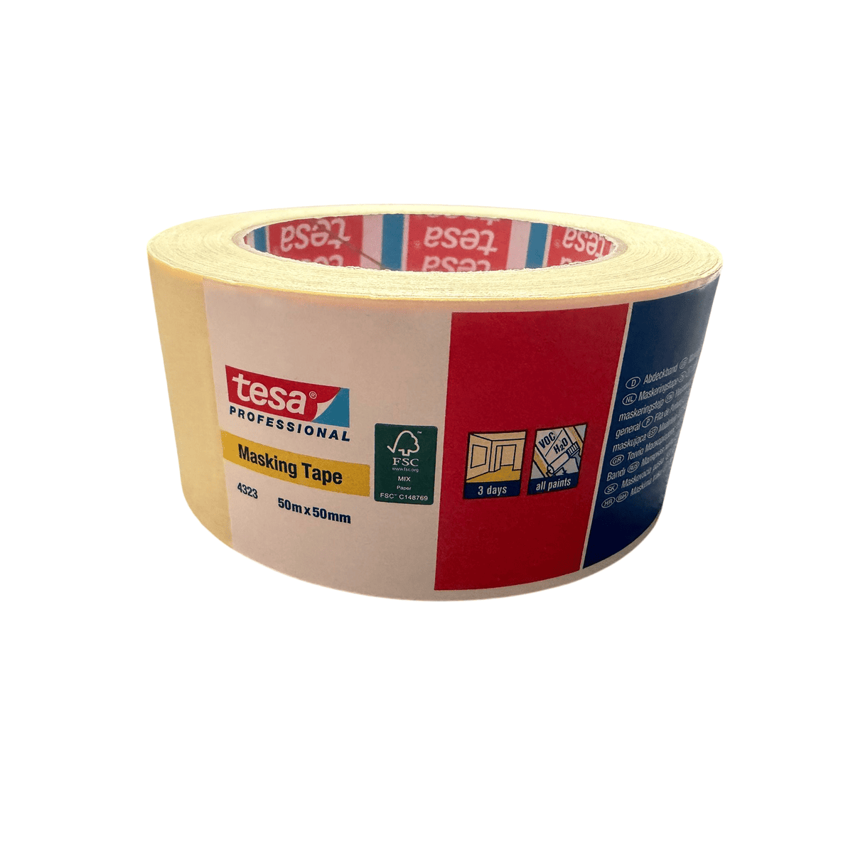 Tesa 4323 Tesakrepp Standard Masking Tape, Beige, 50 mm x 50 m - Image 6