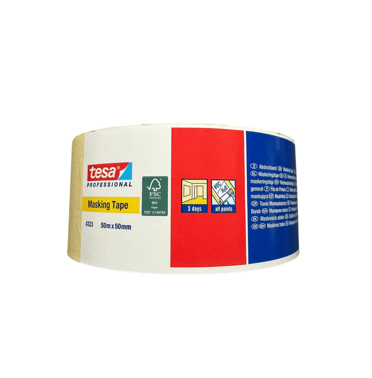 Tesa 4323 Tesakrepp Standard Masking Tape, Beige, 50 mm x 50 m - Image 3