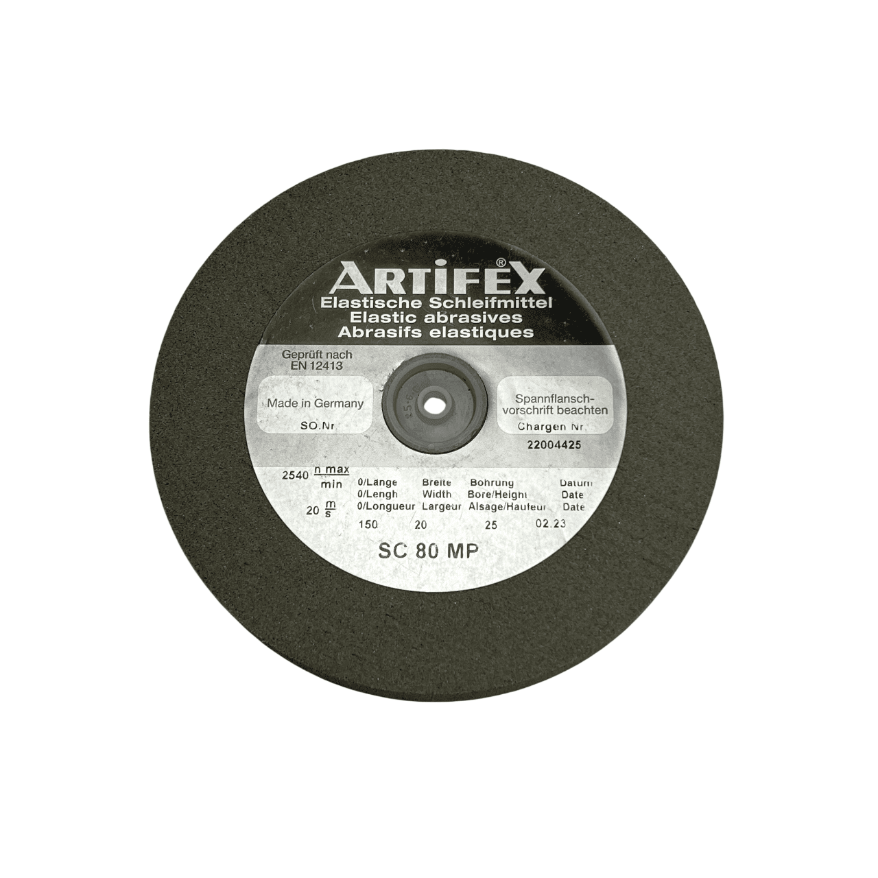 Artifex SC 80 MP Elastic Abrasive Grinding Wheel, Coarse 150 x 20 x 25 mm