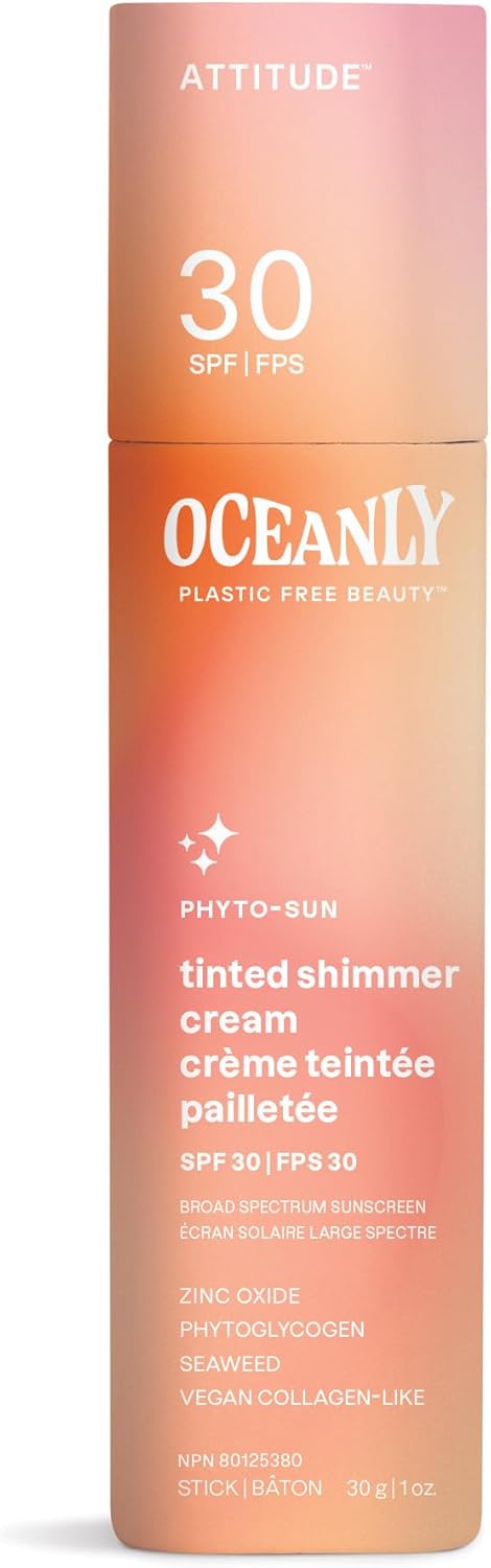ATTITUDE Oceanly PHYTO-SUN Tinted, Shimmer Face Sunscreen Cream SPF 30