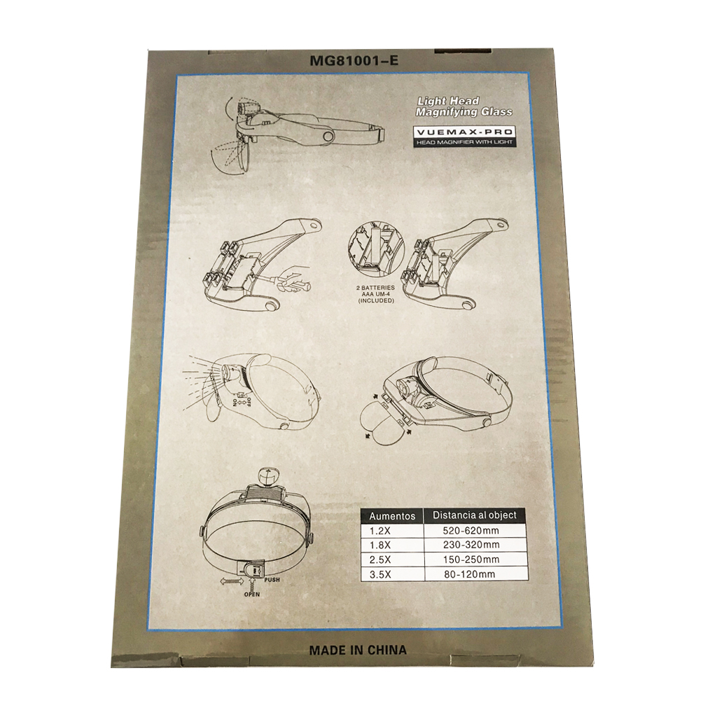 Bergeon 7826 binocular magnifier with adjustable visor 1.0x 1.5x 2.0x 2.5x 3.5x - Image 4