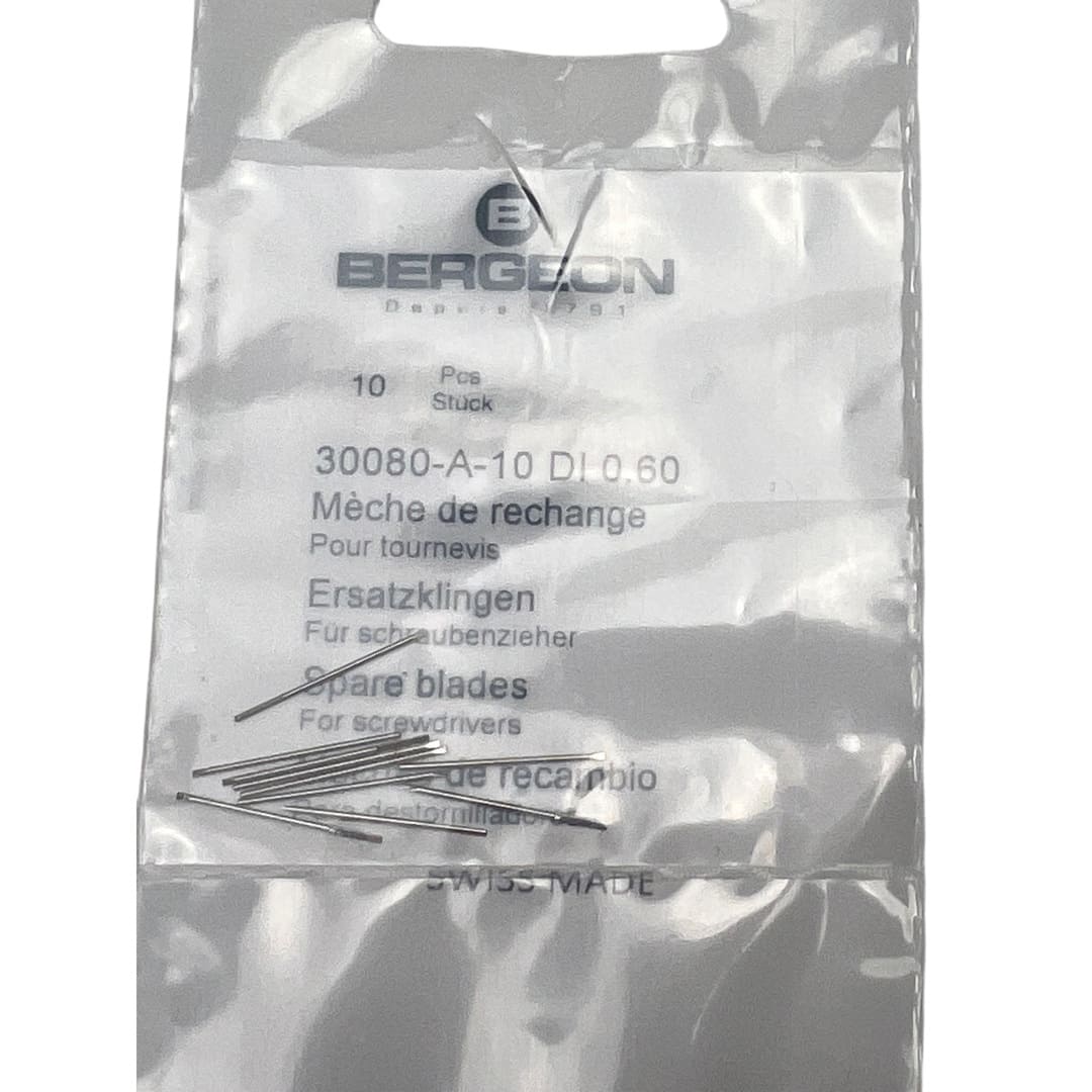 Bergeon 30080-A-10 DI 0.60 mm Steel Screwdriver Blades - Pack of 10 - Image 5