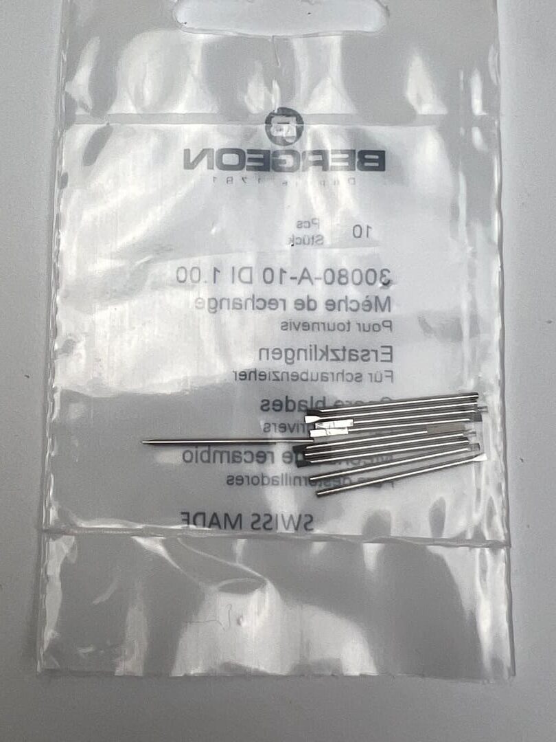 Bergeon 30080-A-10 DI 1.00 mm Steel Screwdriver Blades - Pack of 10 - Image 5
