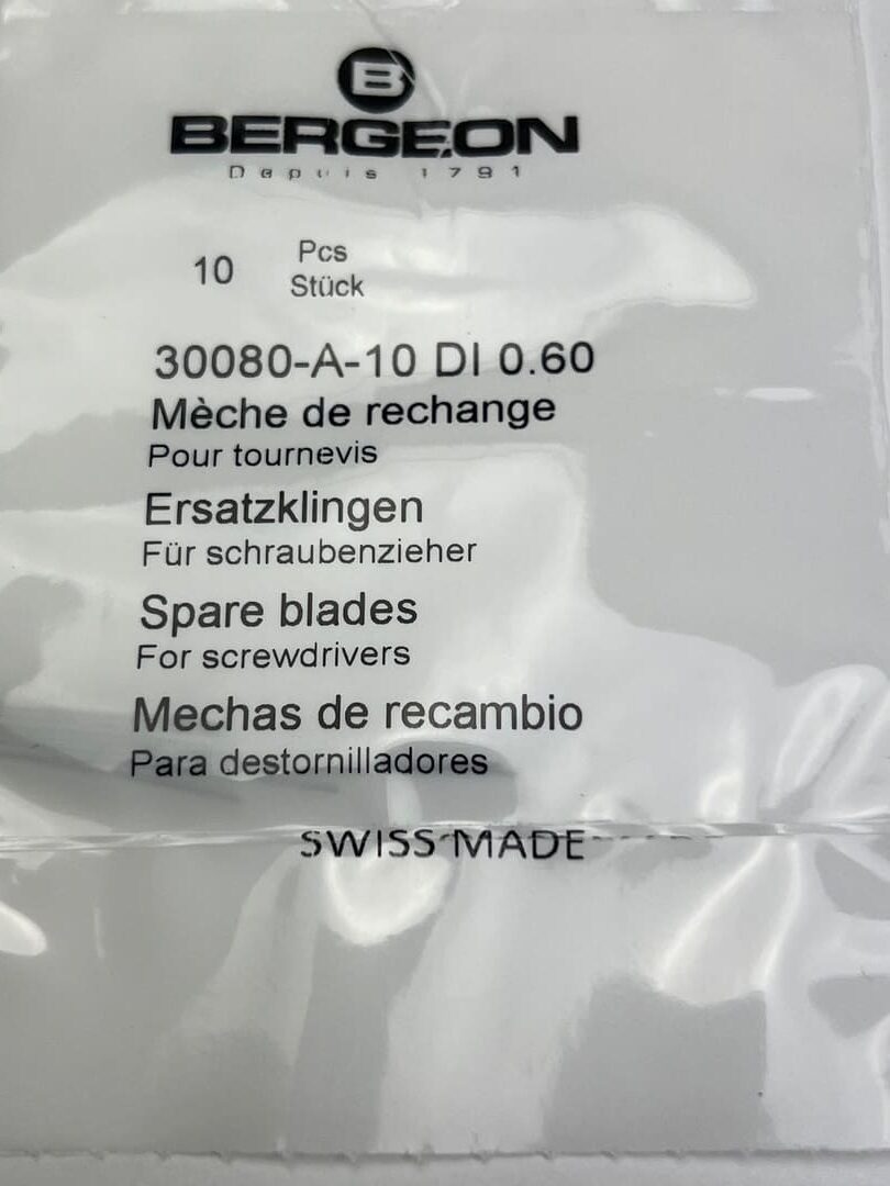 Bergeon 30080-A-10 DI 0.60 mm Steel Screwdriver Blades - Pack of 10 - Image 4