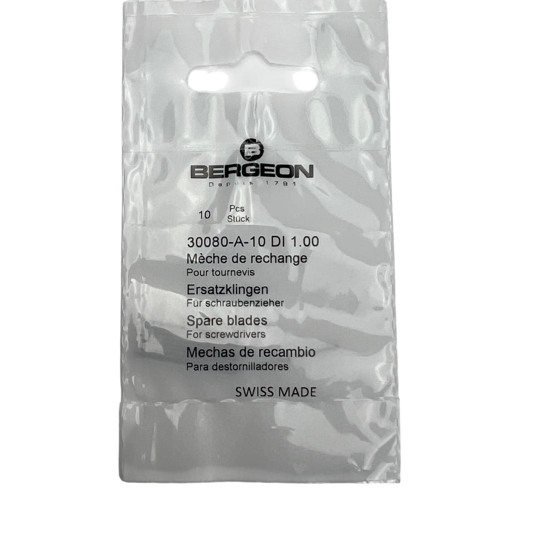 Bergeon 30080-A-10 DI 1.00 mm Steel Screwdriver Blades - Pack of 10 - Image 3