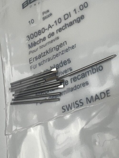 Bergeon 30080-A-10 DI 1.00mm Steel Screwdriver Blades - Pack of 10