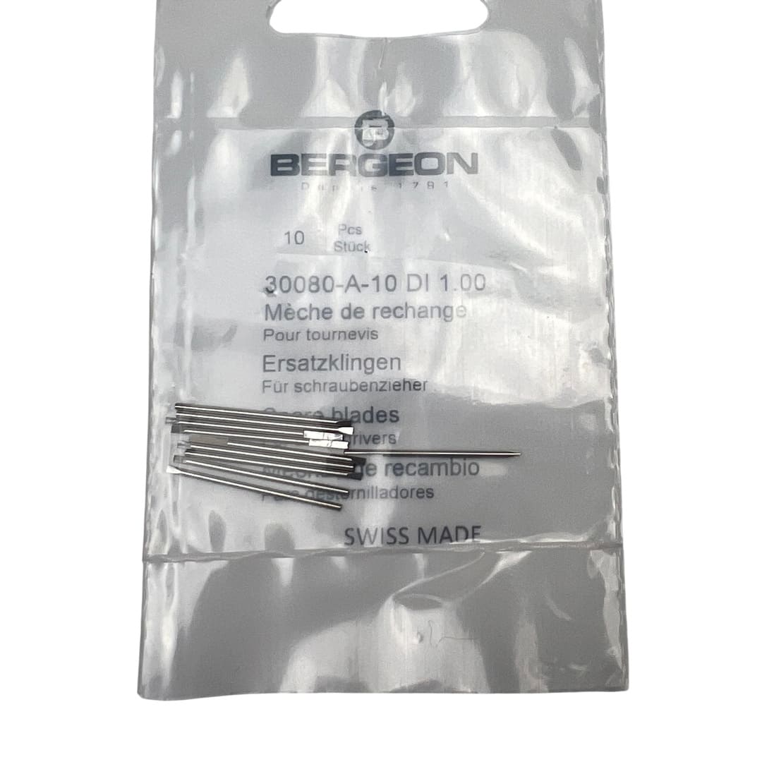 Bergeon 30080-A-10 DI 1.00 mm Steel Screwdriver Blades - Pack of 10 - Image 4