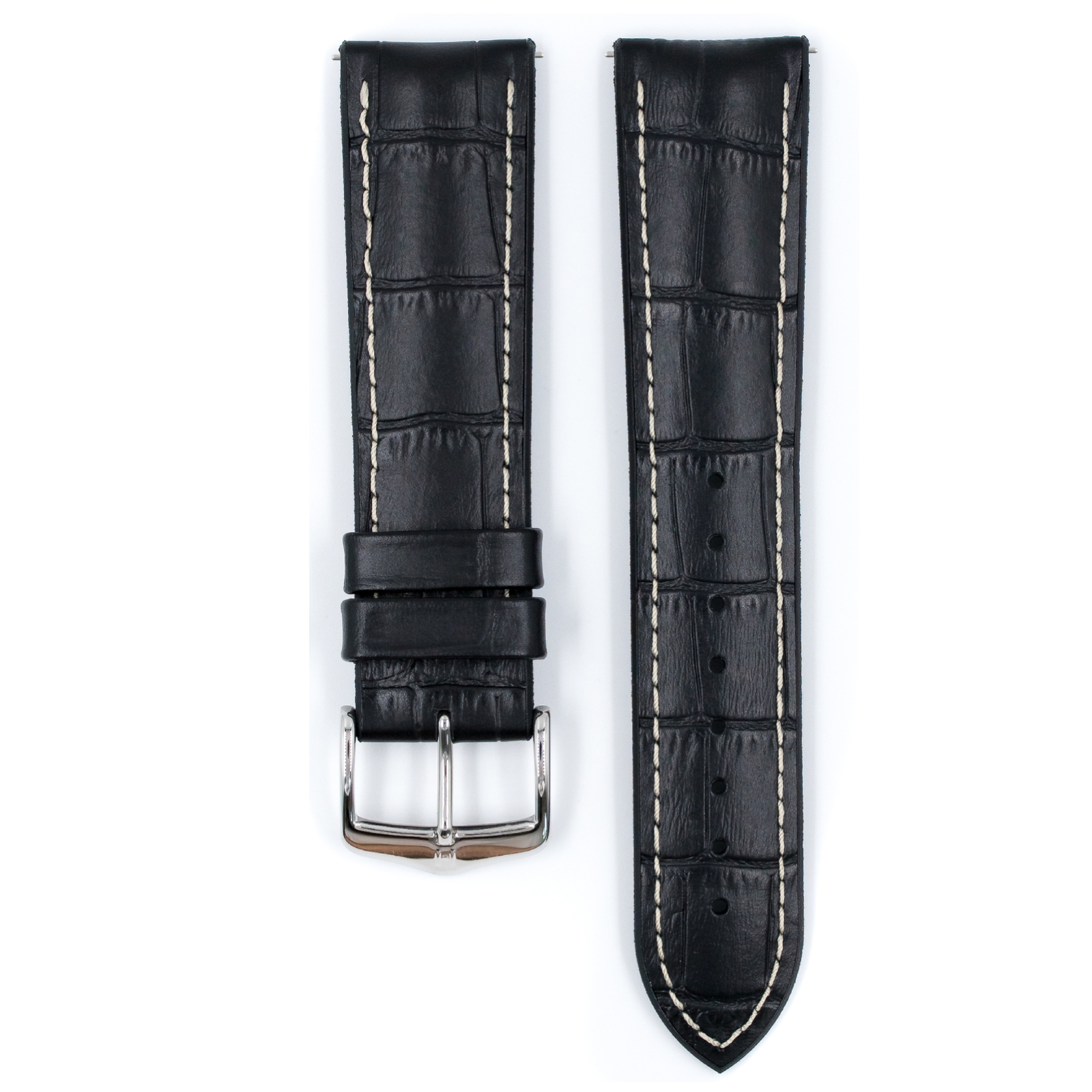 Hirsch watch leather calfskin strap George L black 22mm 0925128050-2-22 - Image 3