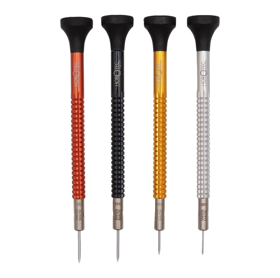 Horotec MSA01.020-F Watchmaker Screwdriver Set (4 pcs, 0.60-1.20mm) - Image 2