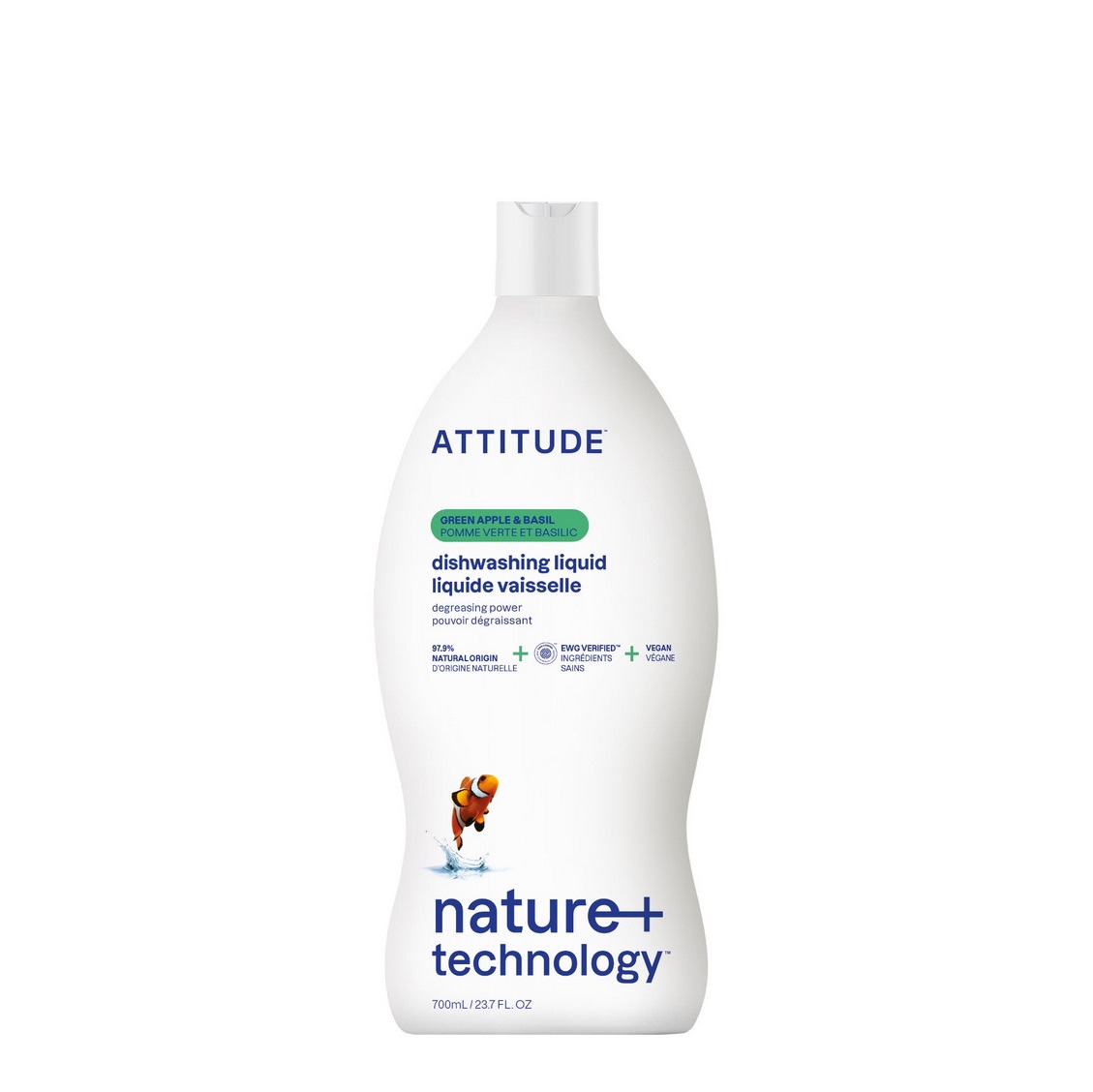 Washing Up Liquid, Green Apple and Basil, ATTITUDE