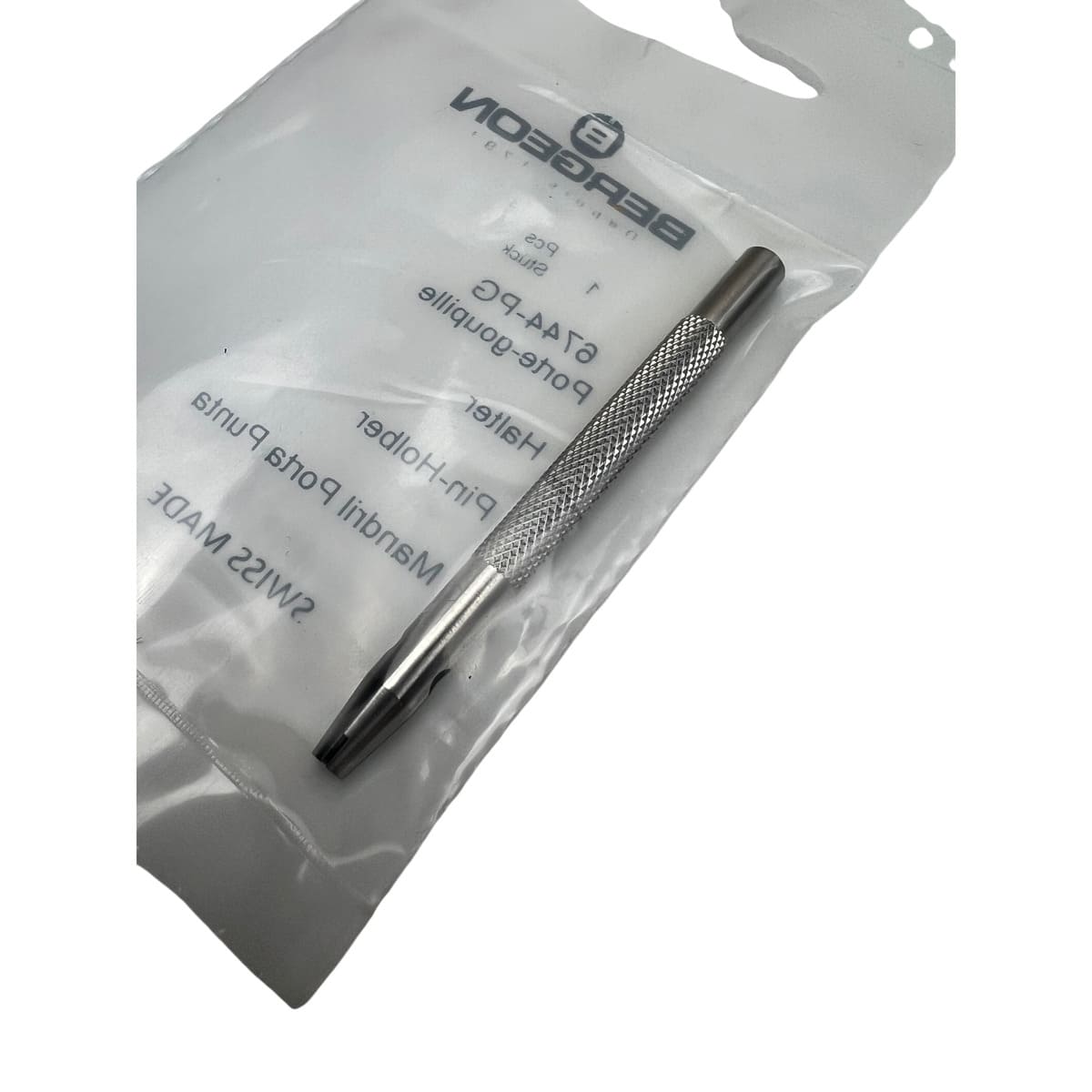 Bergeon 6744-PG Steel Pin Holder with Fluted Handle