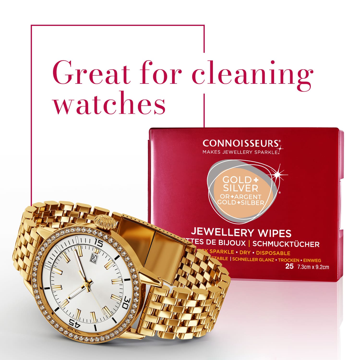 Connoisseurs Jewellery Wipes - Pre-Cut Cleaning Wipes for Precious Jewelry - Image 4