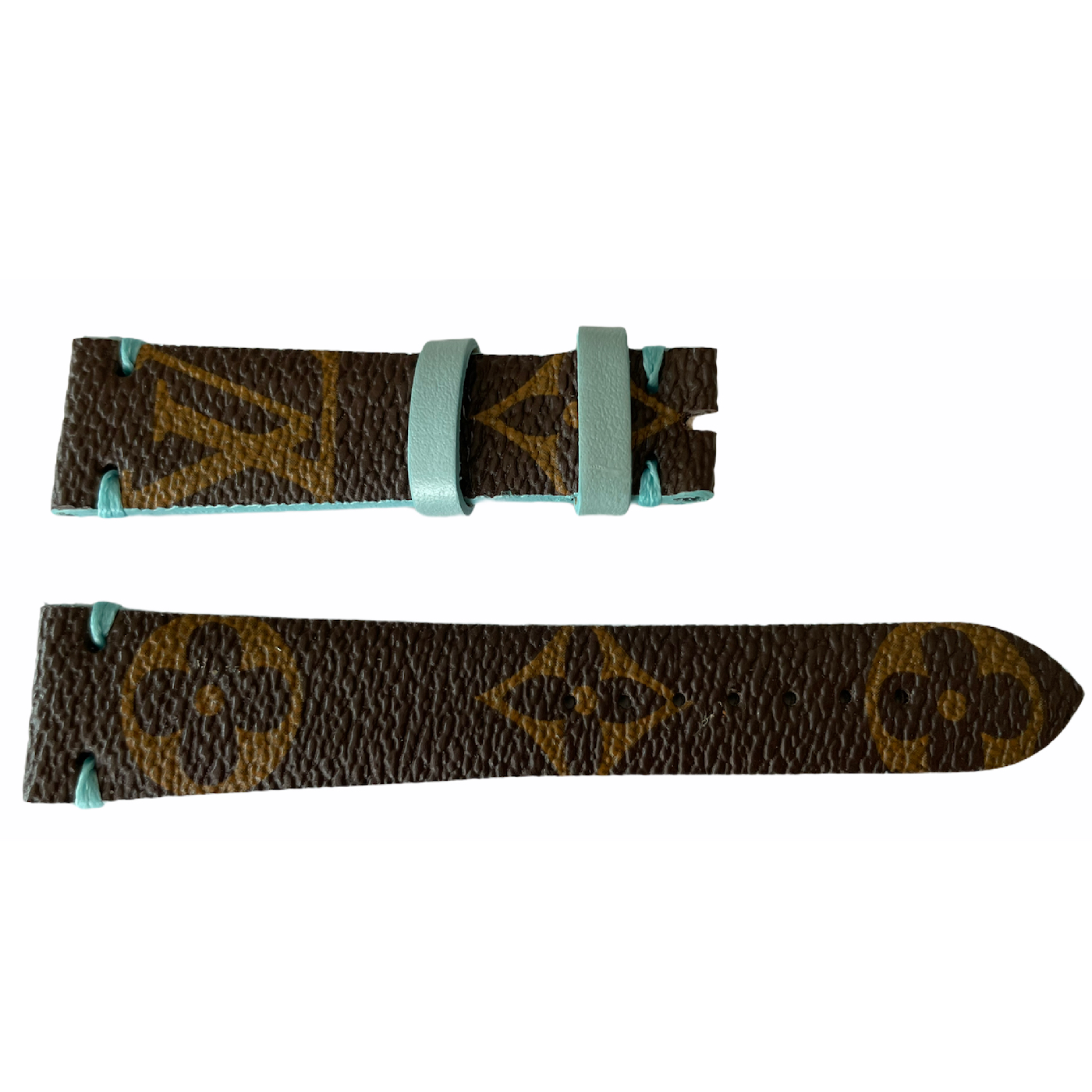 Louis Vuitton monogram leather strap for watches brown & tiffany 18 mm