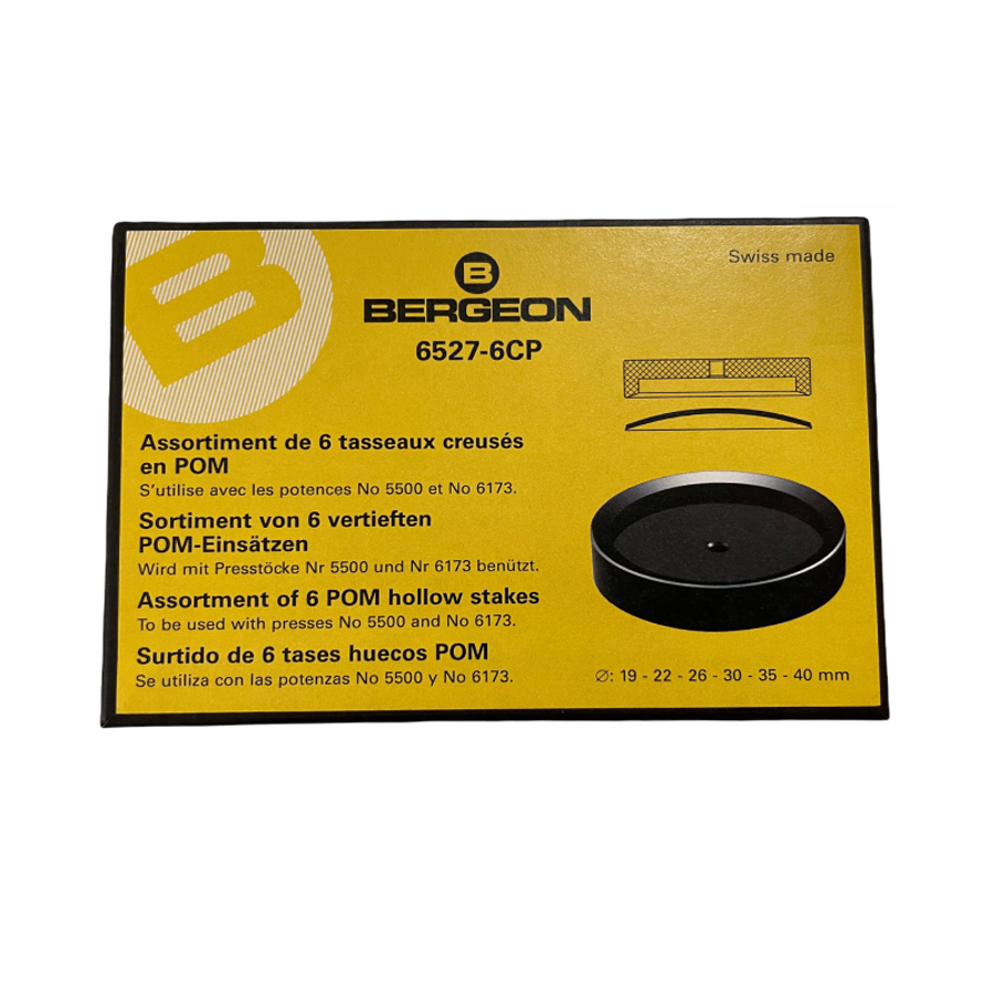 Bergeon 6527-6CP glass fitting dies for domed mineral watch glasses Ø19-40mm - Image 2