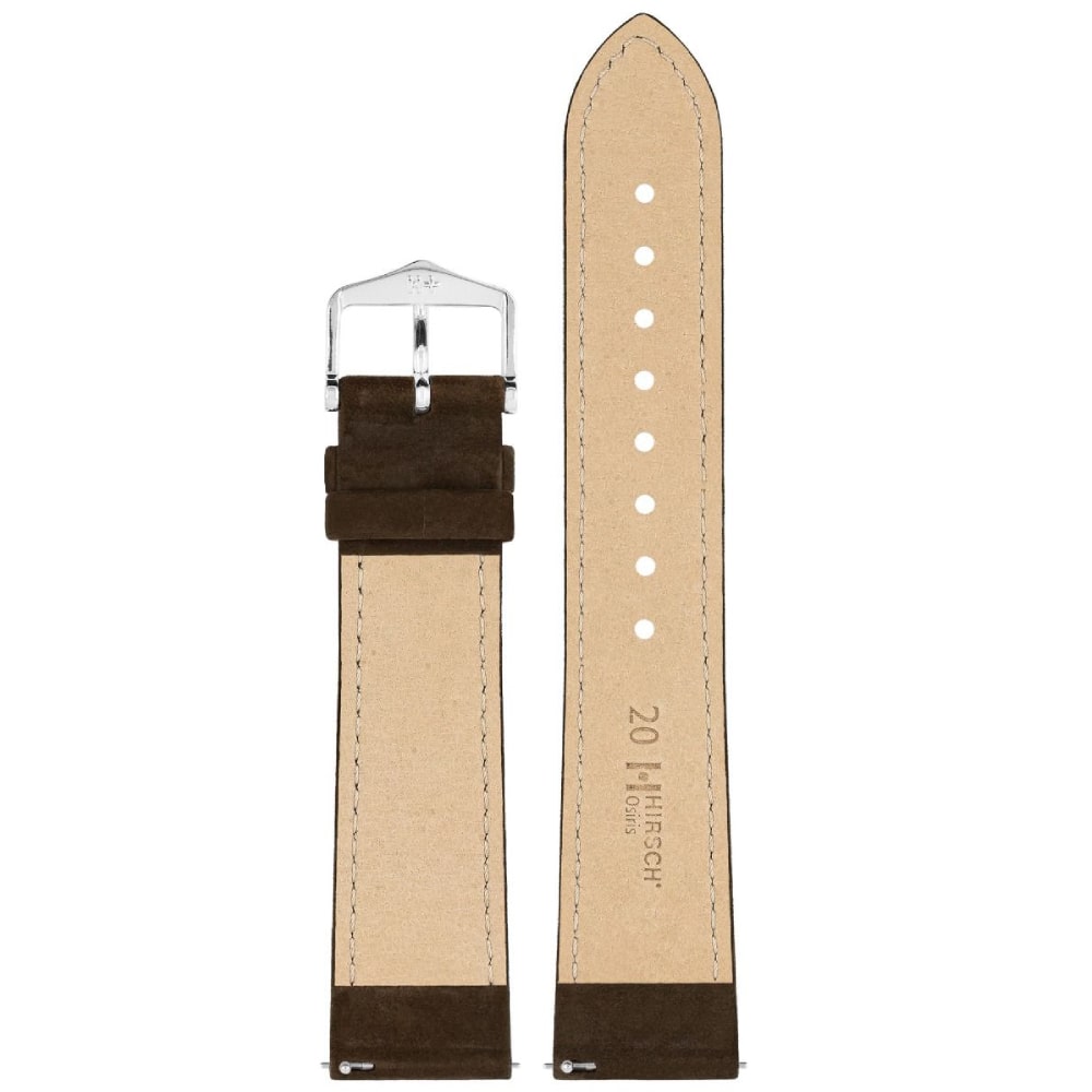 Hirsch Osiris Nubuk dark brown calf leather watch strap, 22 mm, 03433010-2-22 - Image 3