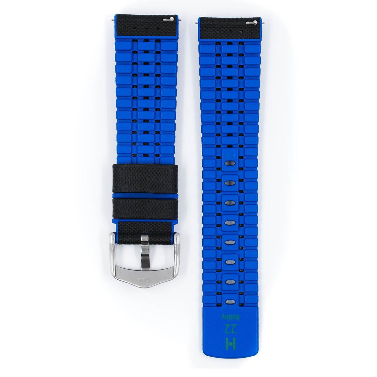 Hirsch Robby L black and blue calf leather watch strap 24 mm 0918094050-4-24 - Image 3