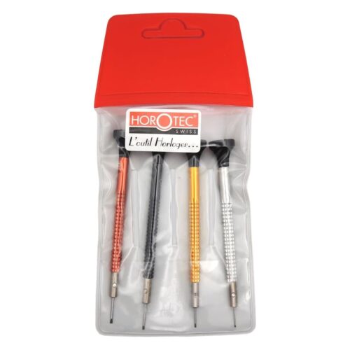 Horotec MSA01.020-F Watchmaker Screwdriver Set (4 pcs, 0.60-1.20mm)