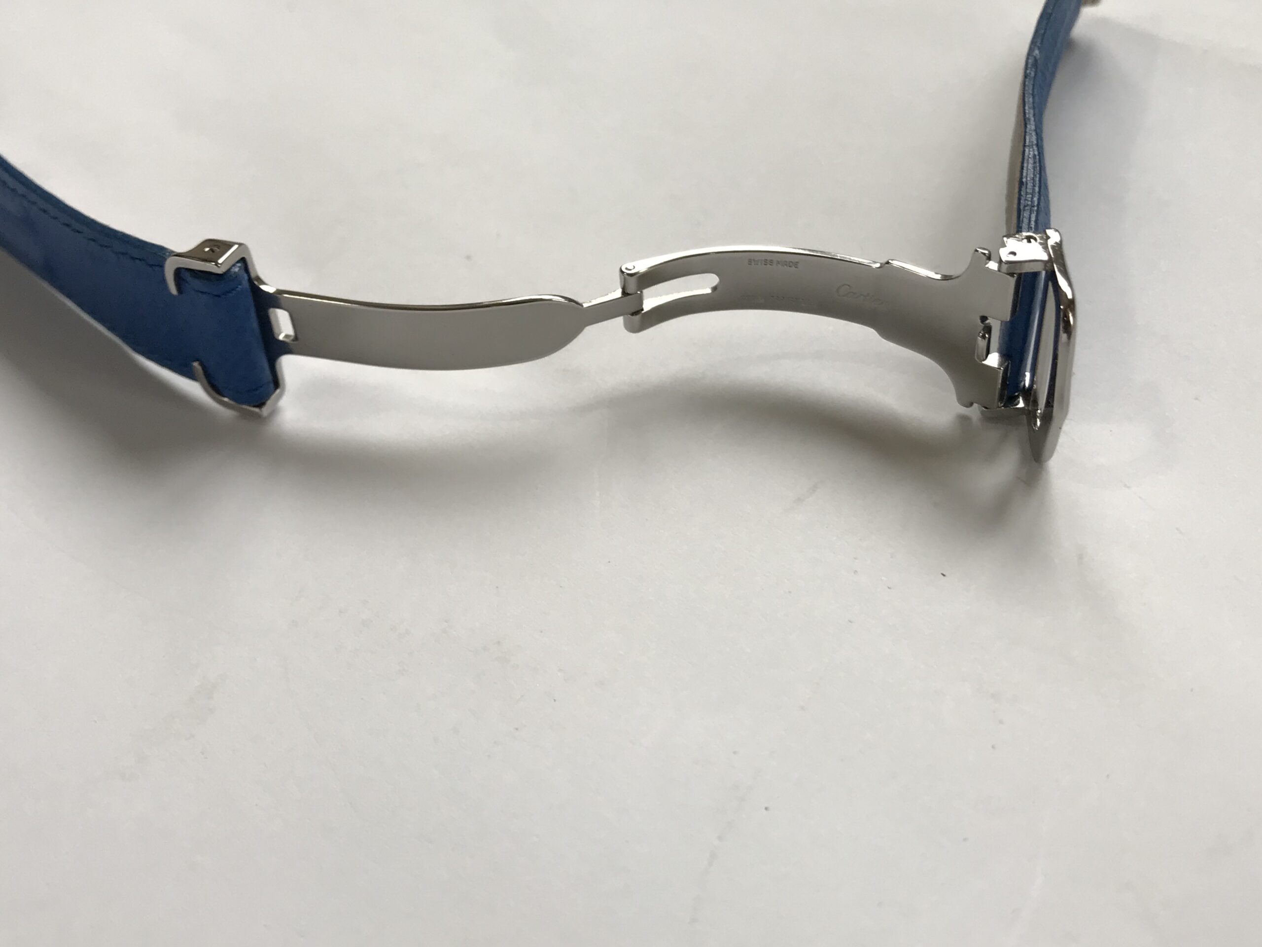 Cartier blue leather strap with clasp 18mm - Image 5