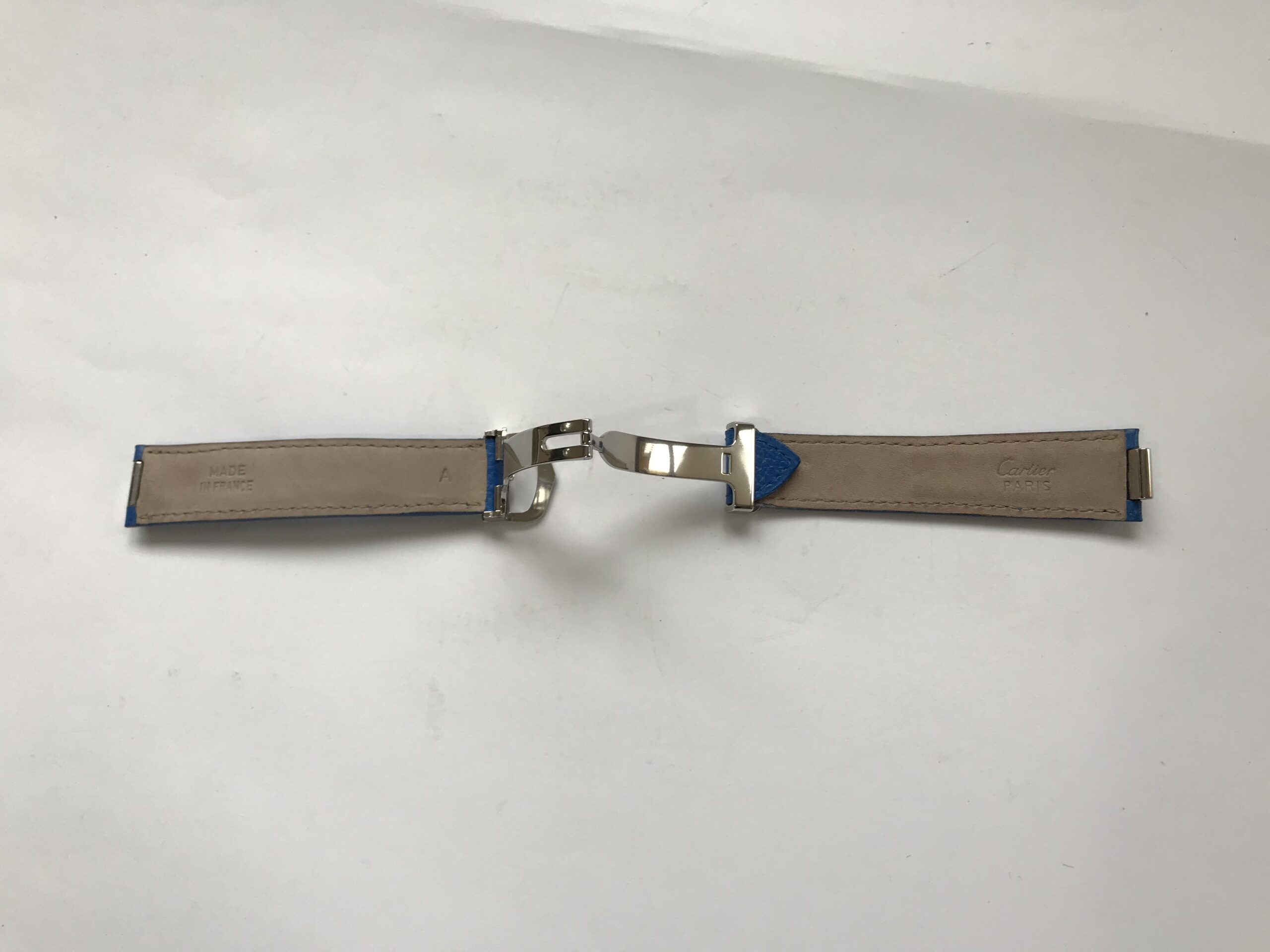 Cartier blue leather strap with clasp 18mm - Image 8