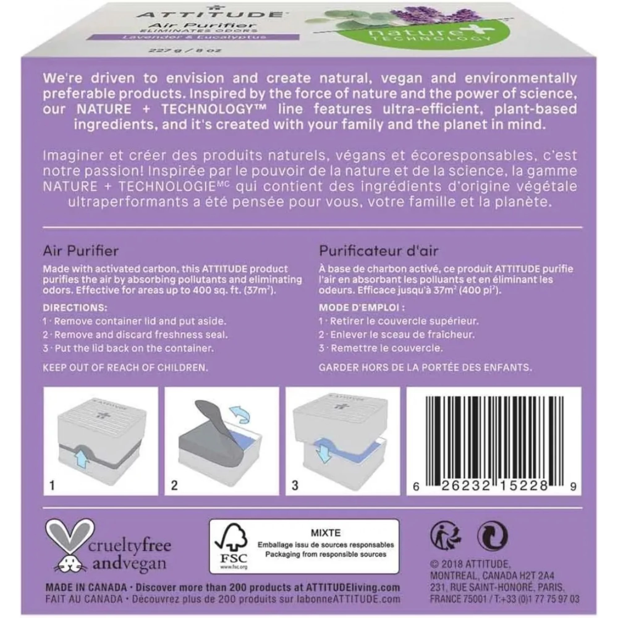 Air Purifier, Lavender and Eucalyptus, ATTITUDE, 227 g, - Image 6
