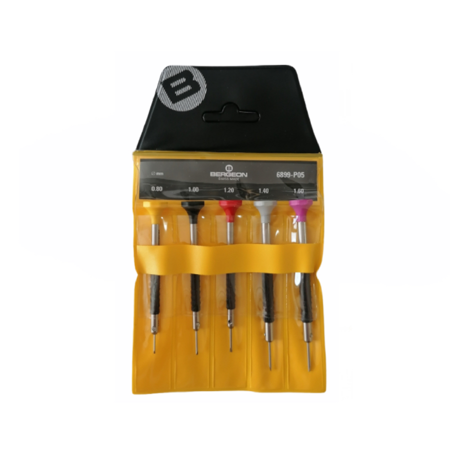 Bergeon 6899-P05 set Of 5 watchmakers ergonomic screwdrivers