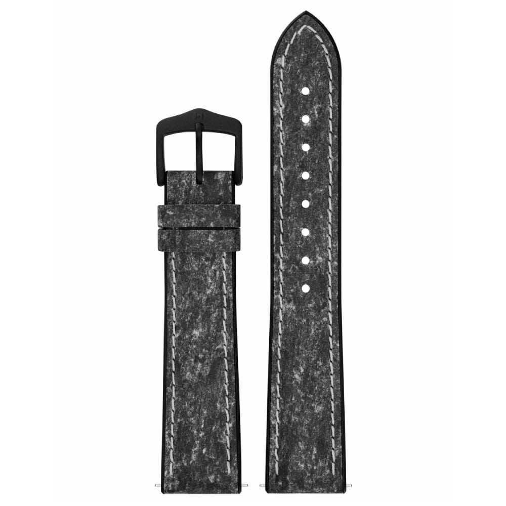 Hirsch Stone L dark grey leather watch strap, 21 mm, 0925044050-5-21 - Image 4