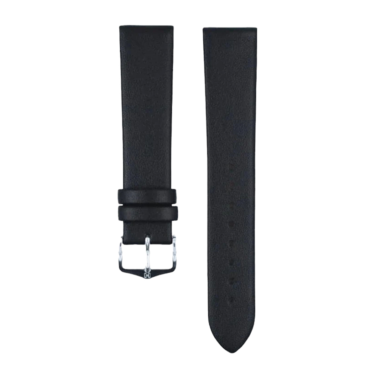 Hirsch Toronto L black calf leather watch strap 18 mm, Silver buckle, Ref. 03702050-2-18 - Image 3