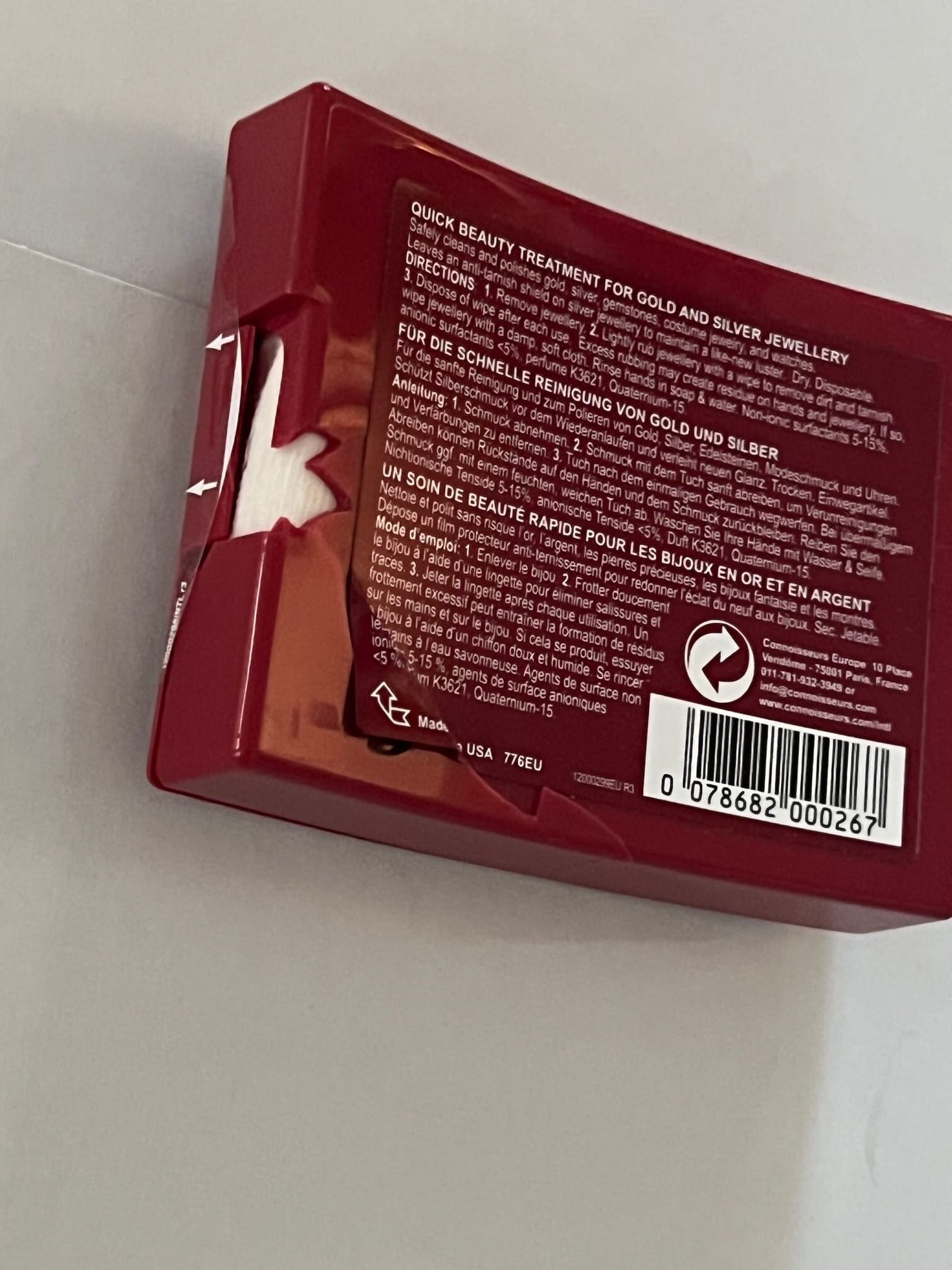 Open packaging: Connoisseurs Jewellery Wipes - Dry Wipes for Gold, Platinum, and Diamonds - Image 5