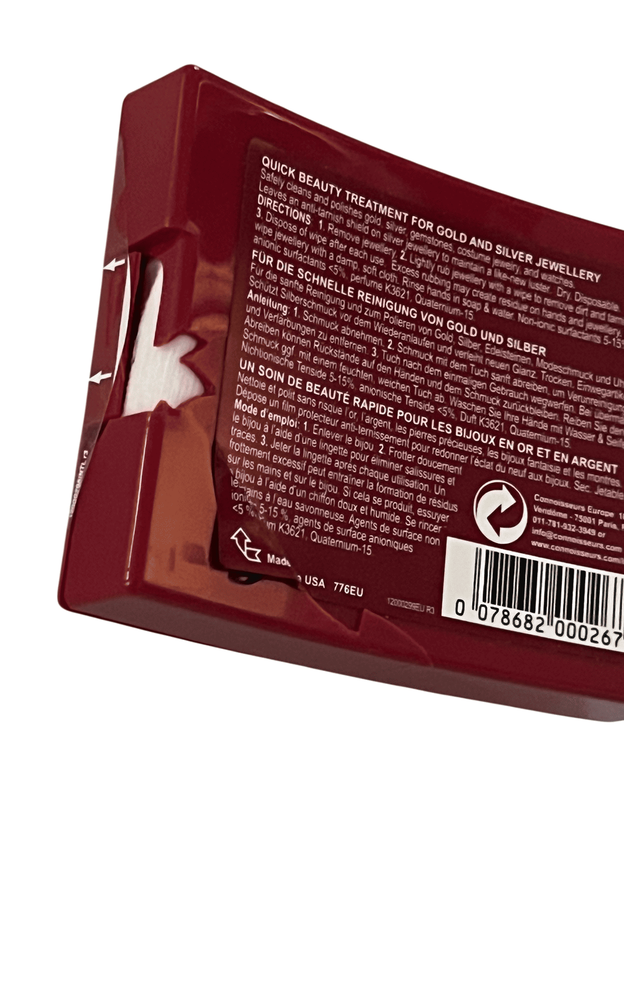 Open packaging: Connoisseurs Jewellery Wipes - Dry Wipes for Gold, Platinum, and Diamonds - Image 6
