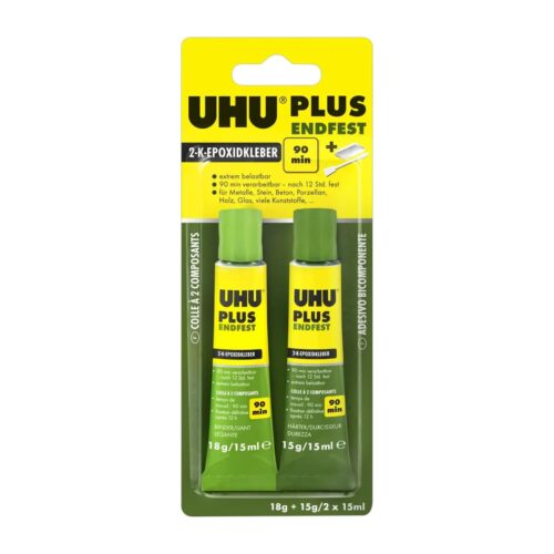 UHU Plus Endfest 300 Two-Component Epoxy Adhesive Clear 2x15ml