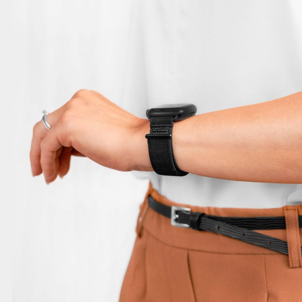 Velcro Black Watch Strap Soft, Elastic & Versatile, 20 mm - Image 4