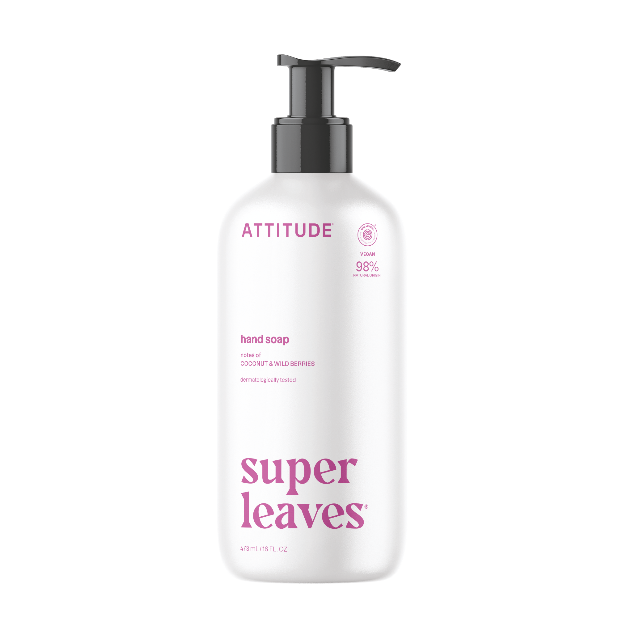ATTITUDE Super Leaves Hand Soap, Coconut & Wild Berries, 473 ml