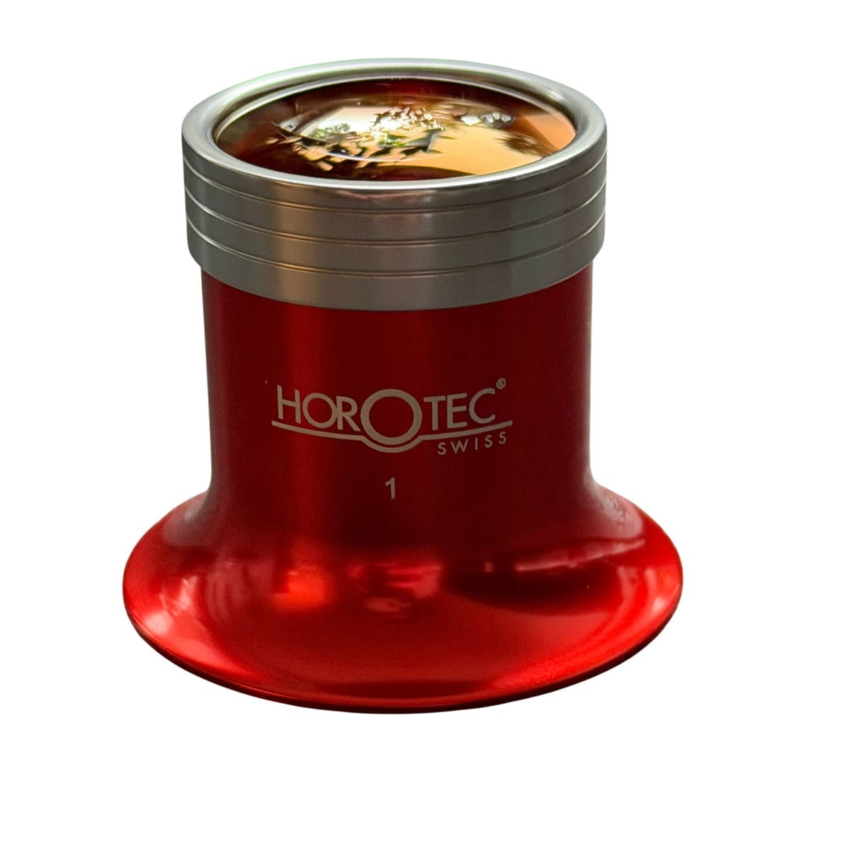 Horotec Red Anodized Loupe 10.0x MSA00.033-1 Watchmaker Eyeglass 25mm Lens - Image 3