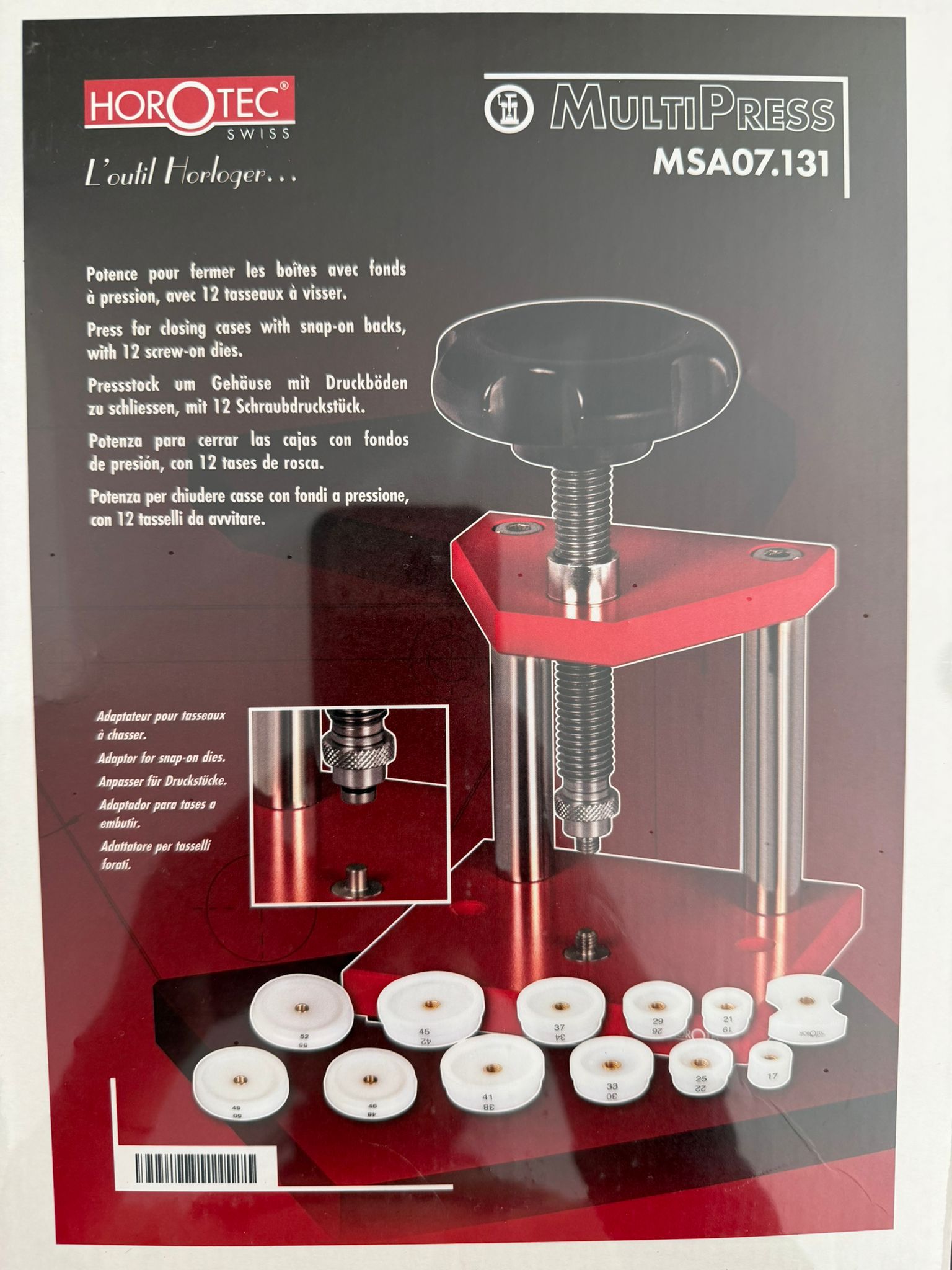 Horotec MSA07.131 case closer Big-Press XL 12 threaded dies for watches - Image 2