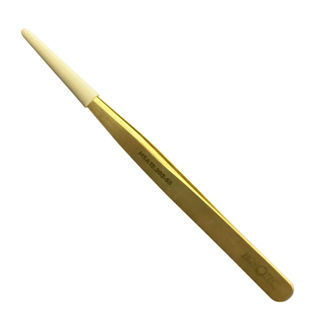 Horotec MSA12.303-S5 simple brass tweezer with fine tips, 130mm - Image 2