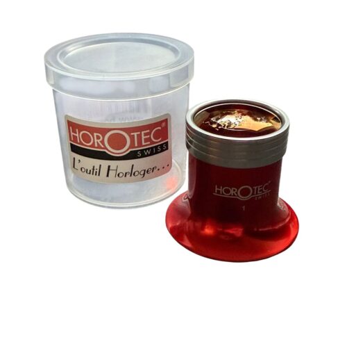 Horotec Red Anodized Loupe 10.0x MSA00.033-1 Watchmaker Eyeglass 25mm Lens