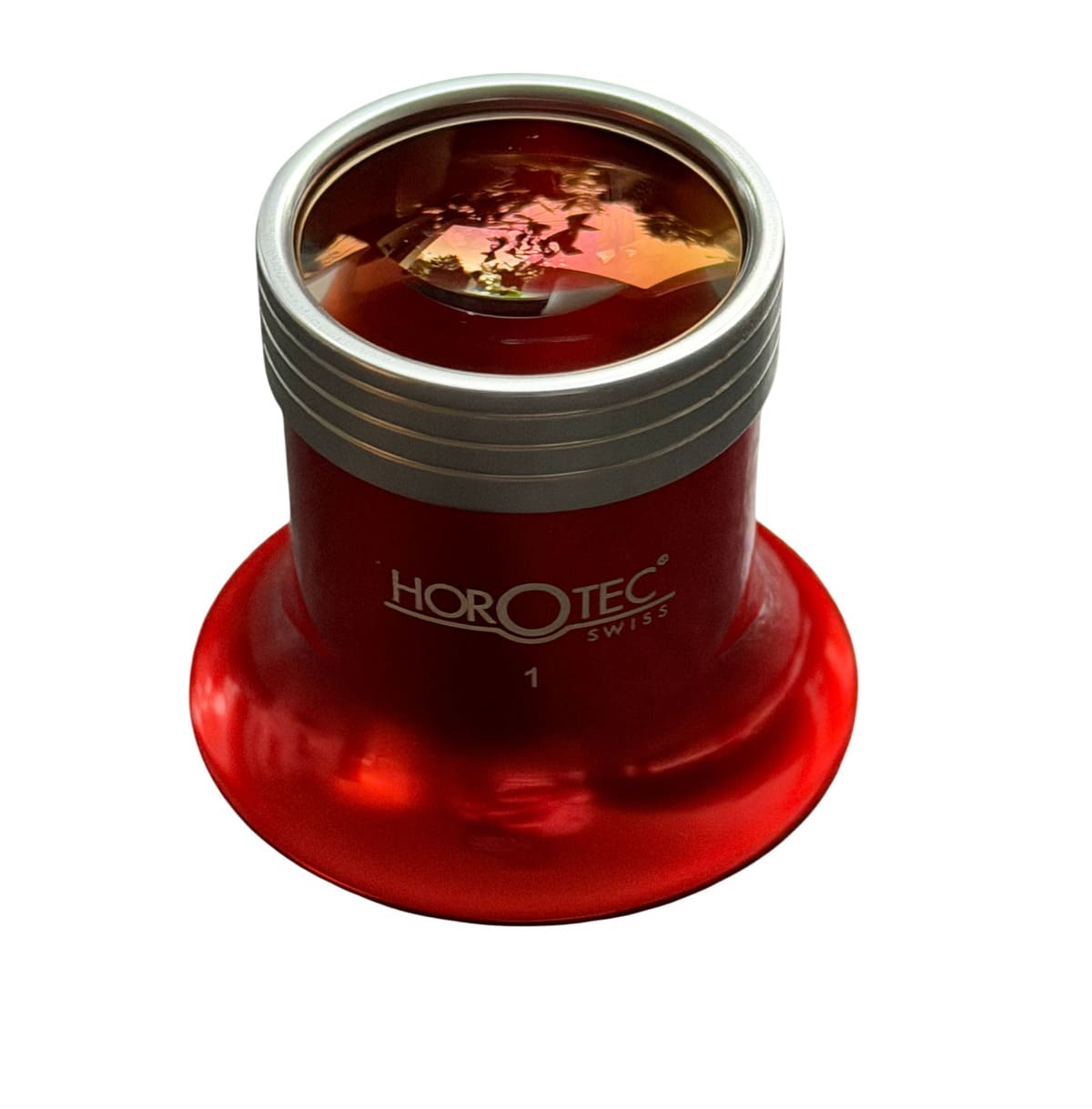 Horotec Red Anodized Loupe 10.0x MSA00.033-1 Watchmaker Eyeglass 25mm Lens - Image 5