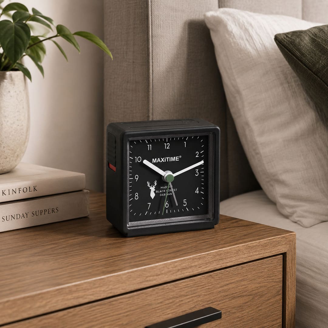 Maxitime Quartz Alarm Clock with Snooze Function - Black - Image 6