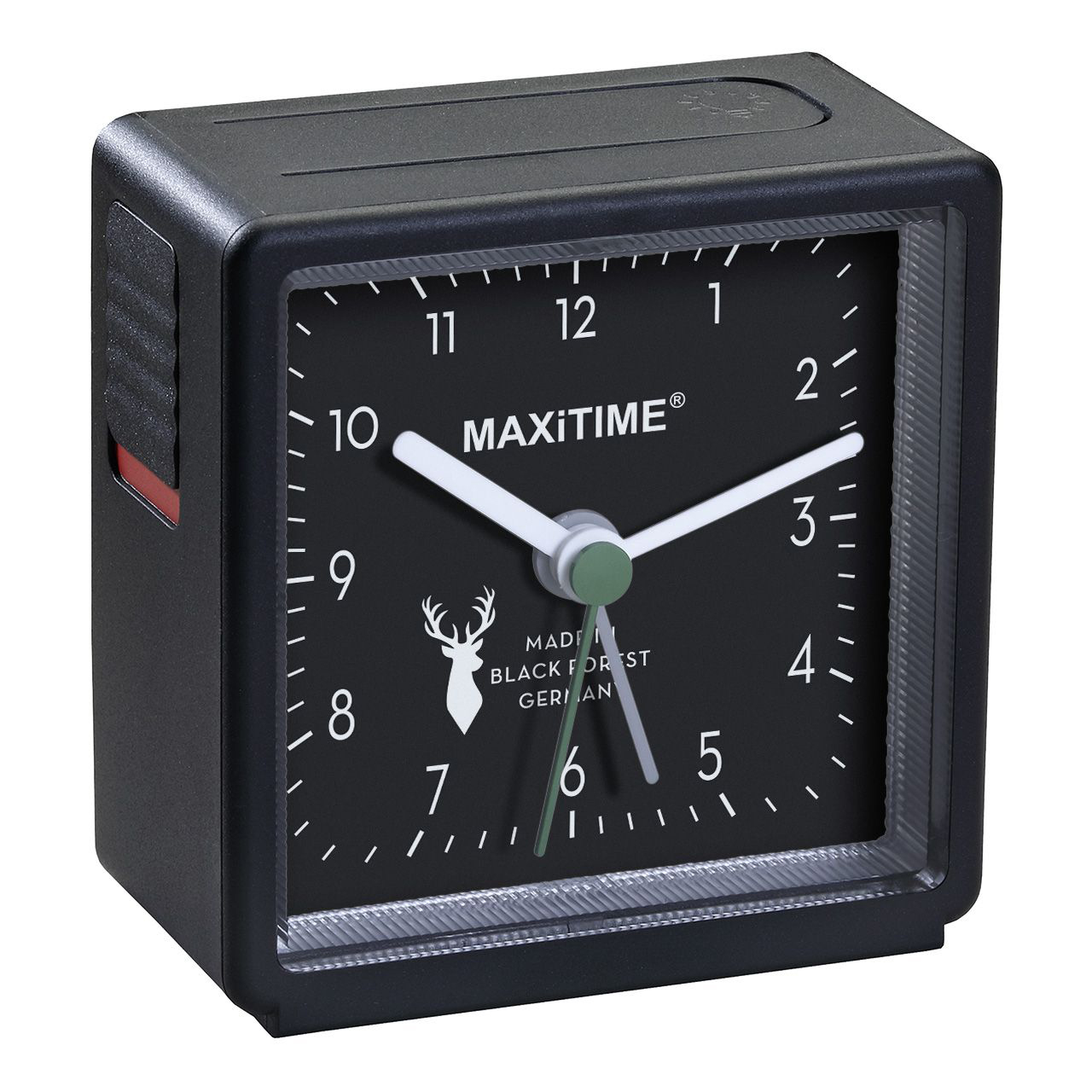 Maxitime Quartz Alarm Clock with Snooze Function - Black