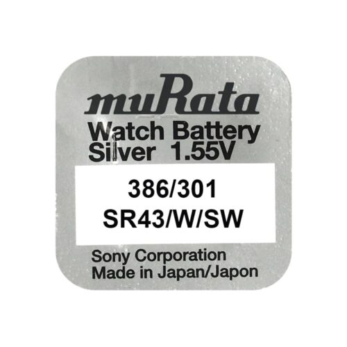 Murata/Sony 386/301 batteries for quartz watches with silver oxides 1.55 volts