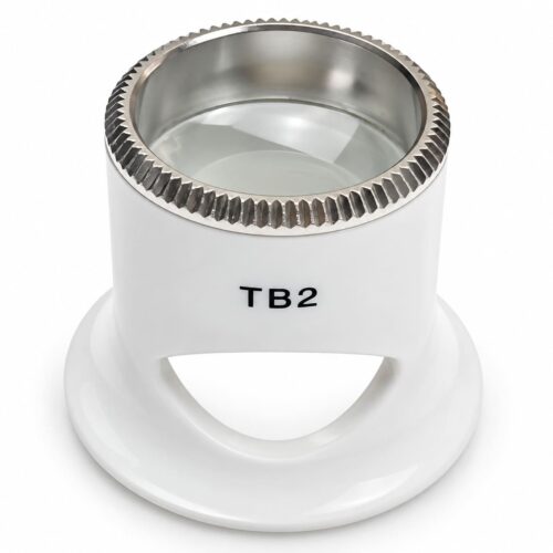 Bergeon 2611-TB-2 loupe, white, biconvex, ventilation port, magnification 5