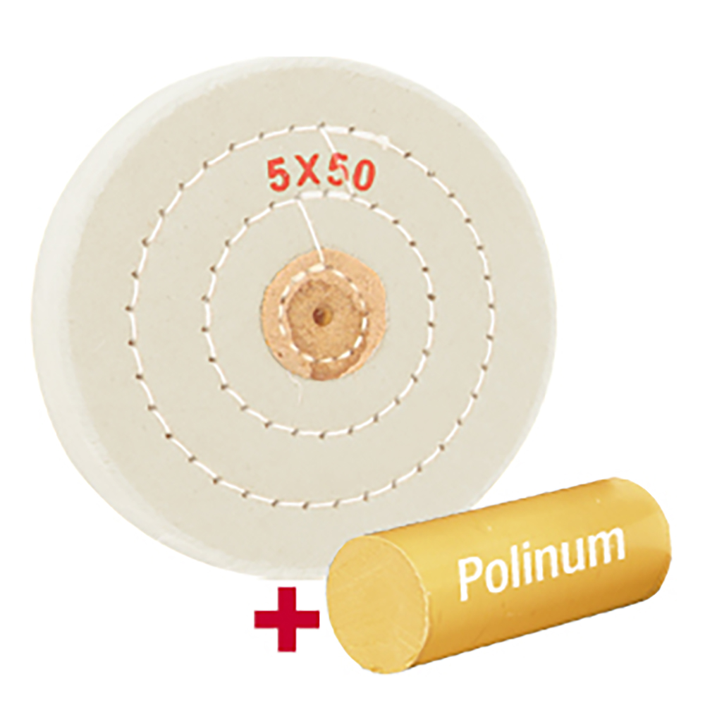 Polinum High-Gloss Polishing Set for Platinum, Gold and Stainless Steel 125 mm