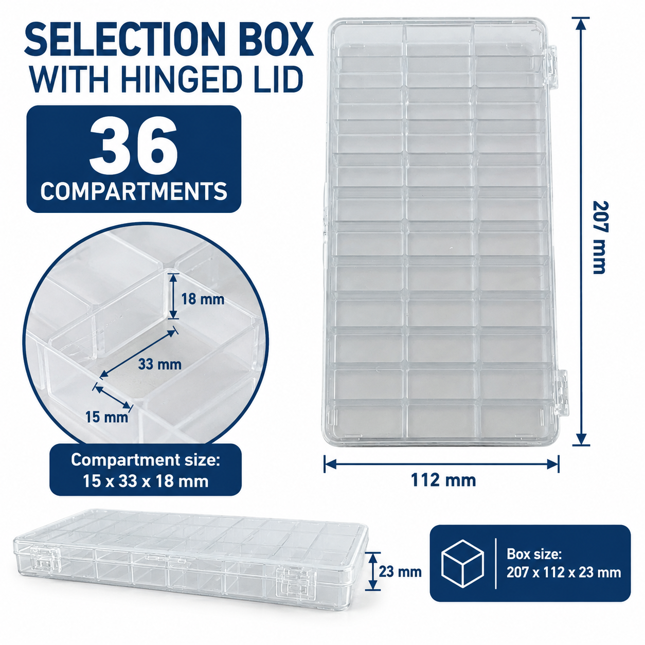 Selection box with hinged lid 36 compartments - Image 4