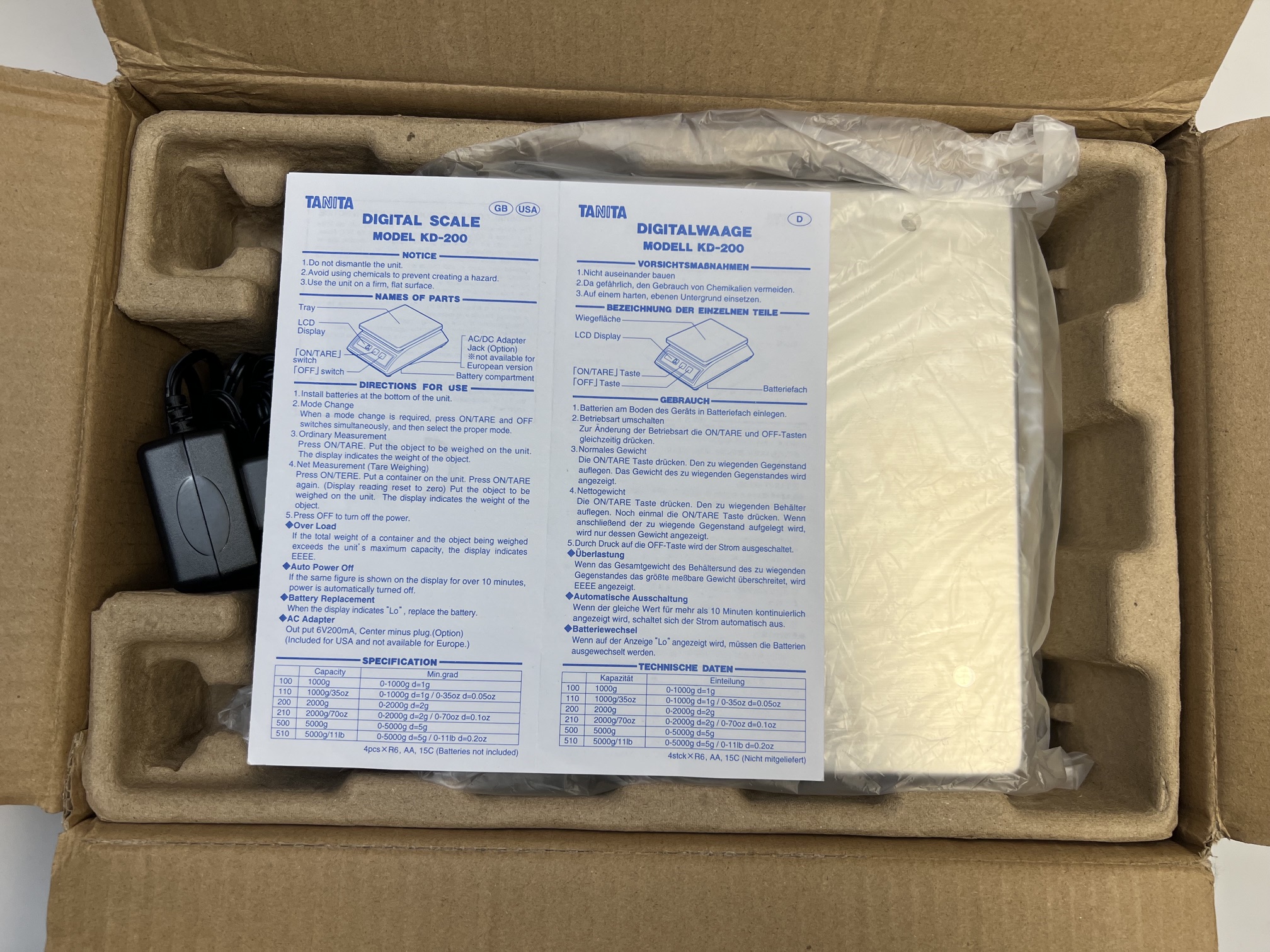 Tanita KD-200-510 Digital Scale 5000 g, Open Box, New - Image 10