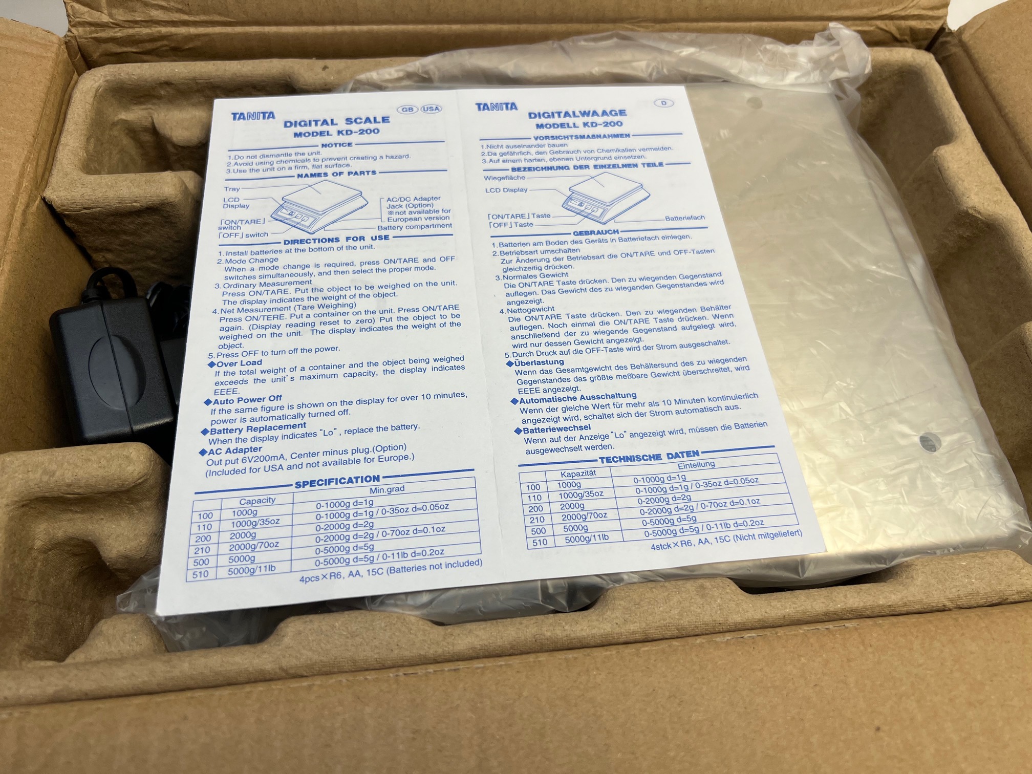 Tanita KD-200-510 Digital Scale 5000 g, Open Box, New - Image 2