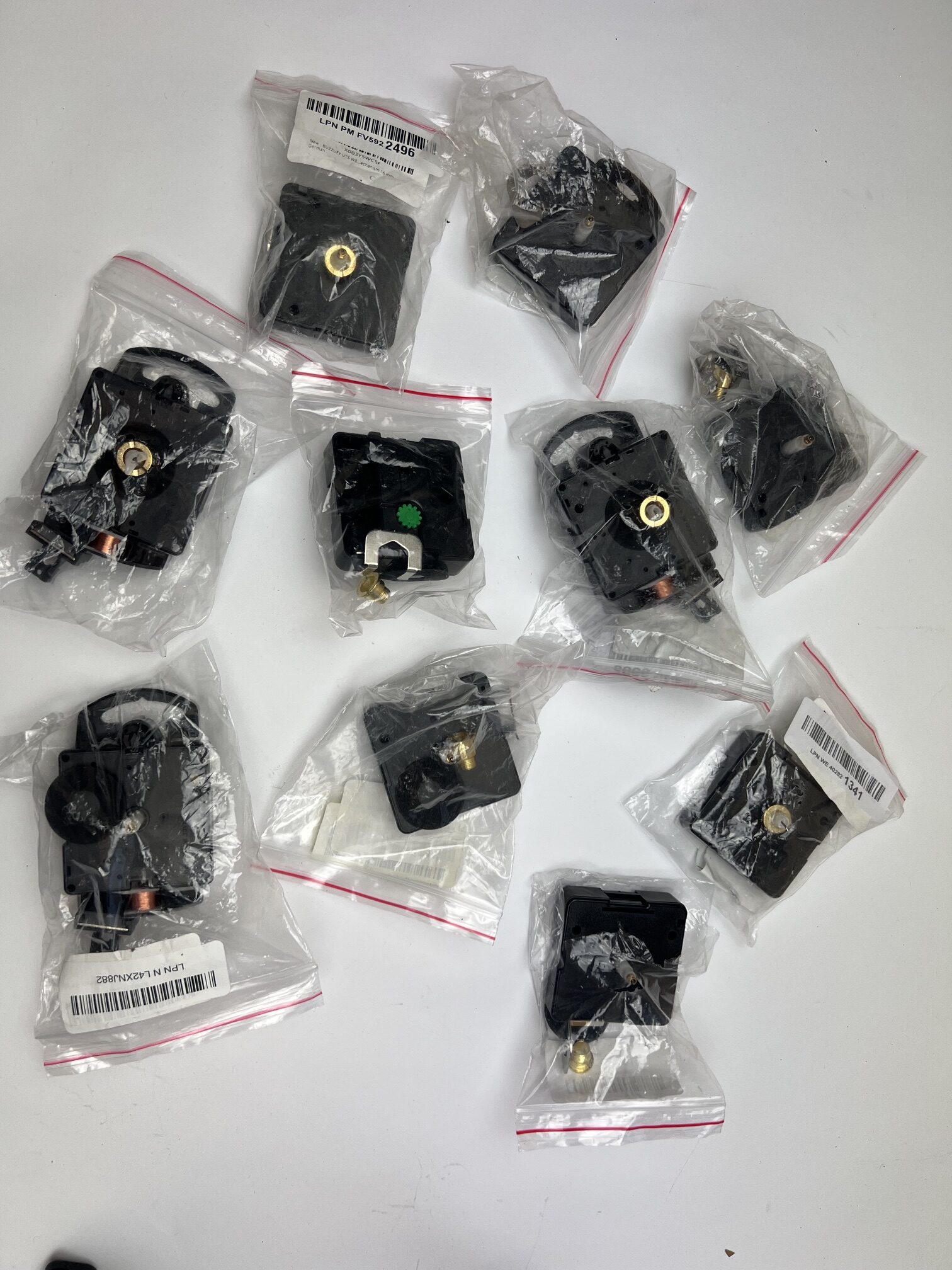 Mixed UTS Quartz Clock Movements Lot, 10 Pack, Sold as is